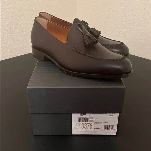 Ermenegildo Zegna Dark Brown Tassel Loafers Ermenegildo Zegna Panama Leather Tassel Loafer Dark Brown  main image 2